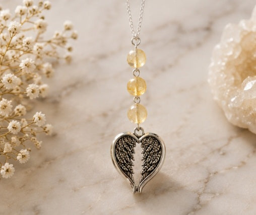Citrine and angelwings pendant