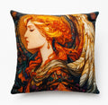 Cushion with golden angel profile