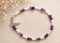 Amethyst and freshwater pearl bracelet
