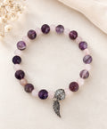 Amethyst and rose quartz bracelet