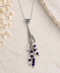 Cluster pendant with purple and clear glass