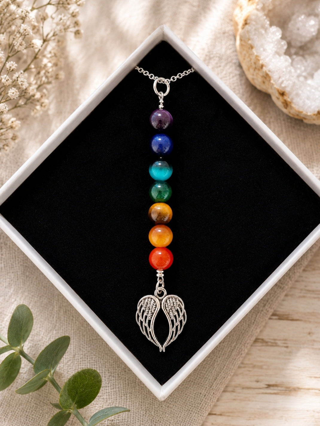 Chakra stack with angel wings
