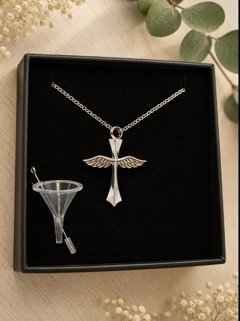 Crematorium angel wings pendant